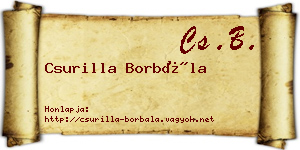 Csurilla Borbála névjegykártya